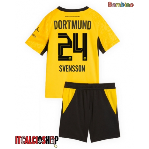 Borussia Dortmund Daniel Svensson #24 Prima Maglia Bambino 2026-27 Manica Corta (+ Pantaloni corti)